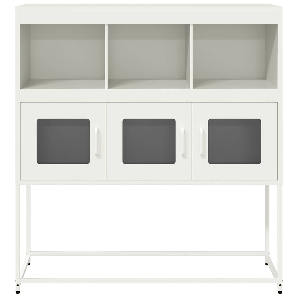 Sideboard White 100.5x39x107 cm Cold-rolled Steel