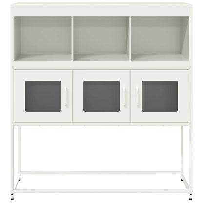 Sideboard White 100.5x39x107 cm Cold-rolled Steel