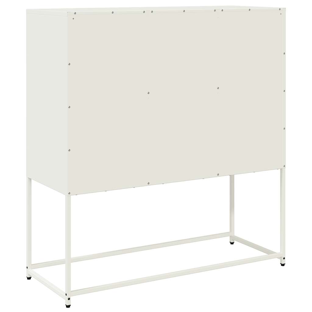 Sideboard White 100.5x39x107 cm Cold-rolled Steel