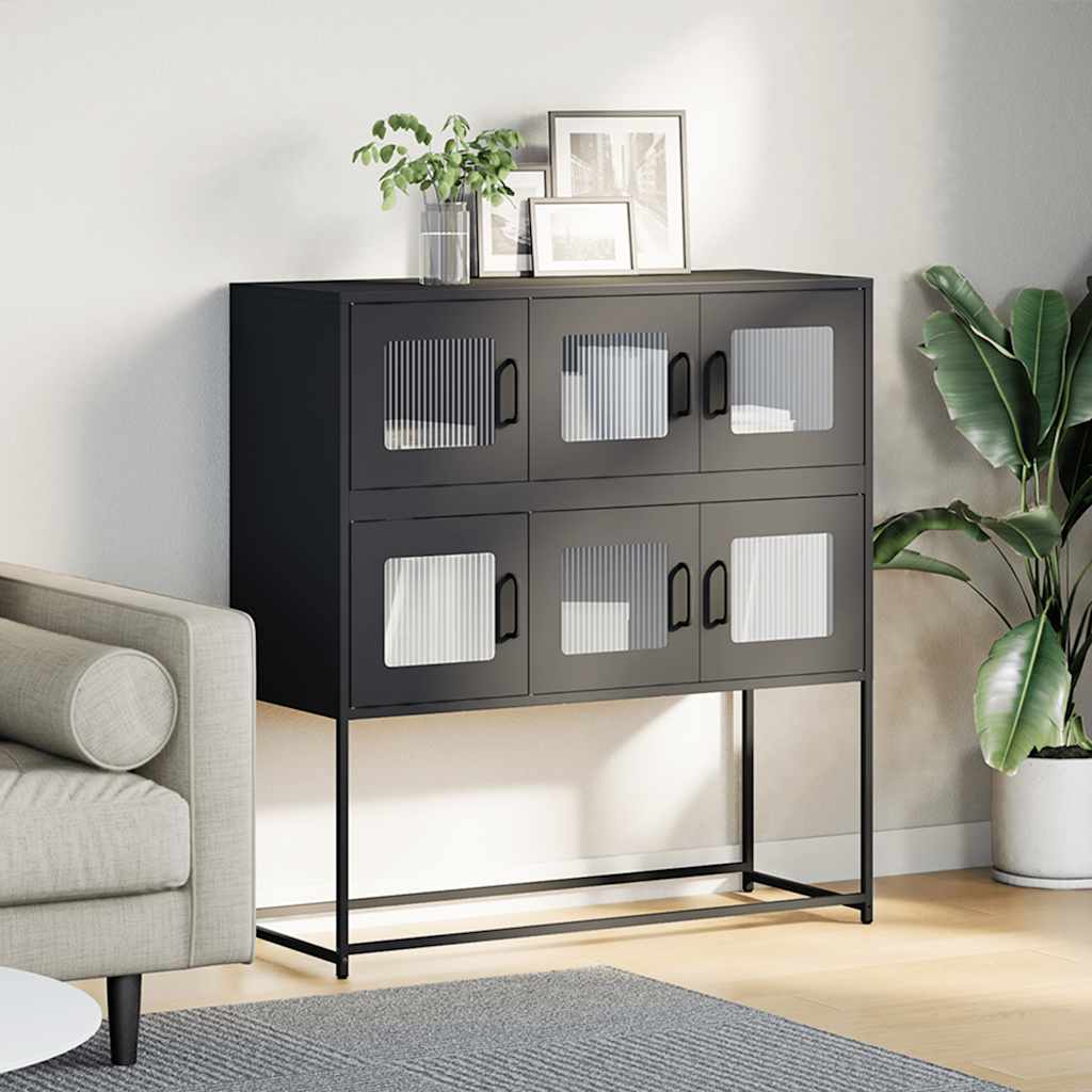 Sideboard Black 100.5x39x107 cm Cold-rolled Steel