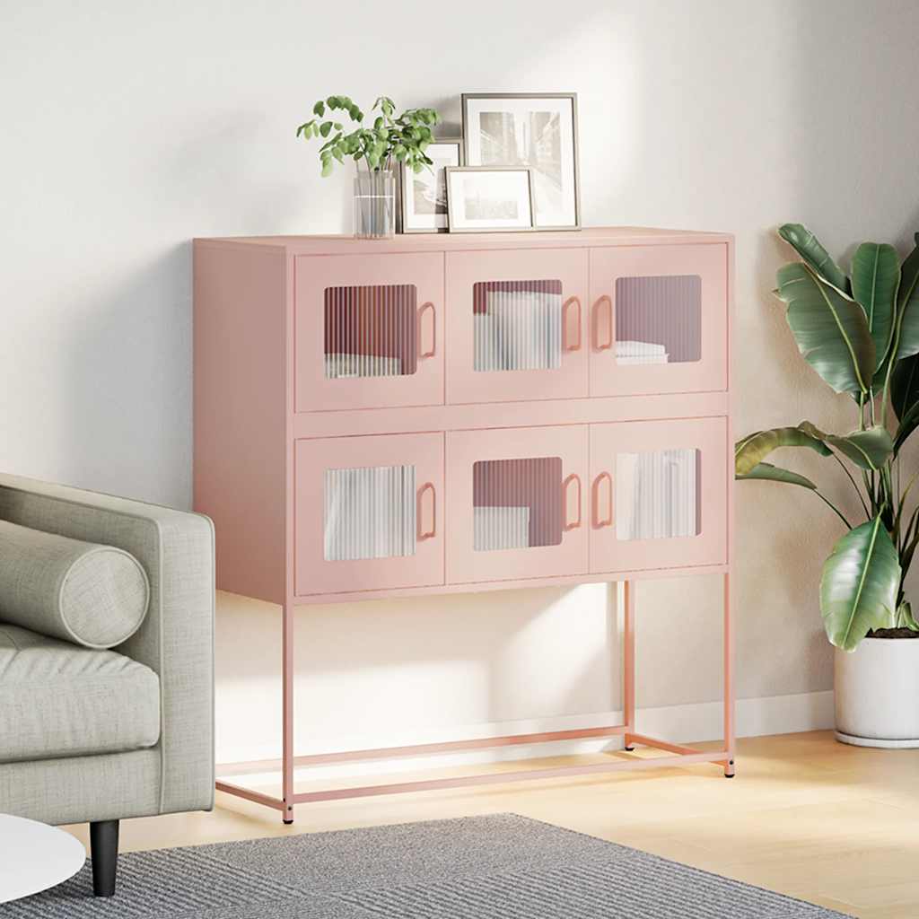 Sideboard Pink 100.5x39x107 cm Cold-rolled Steel