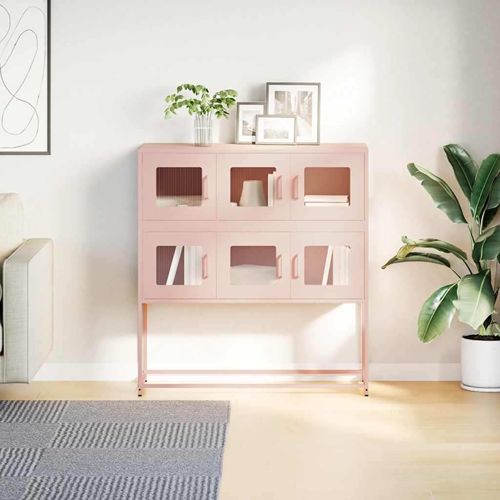 Sideboard Pink 100.5x39x107 cm Cold-rolled Steel