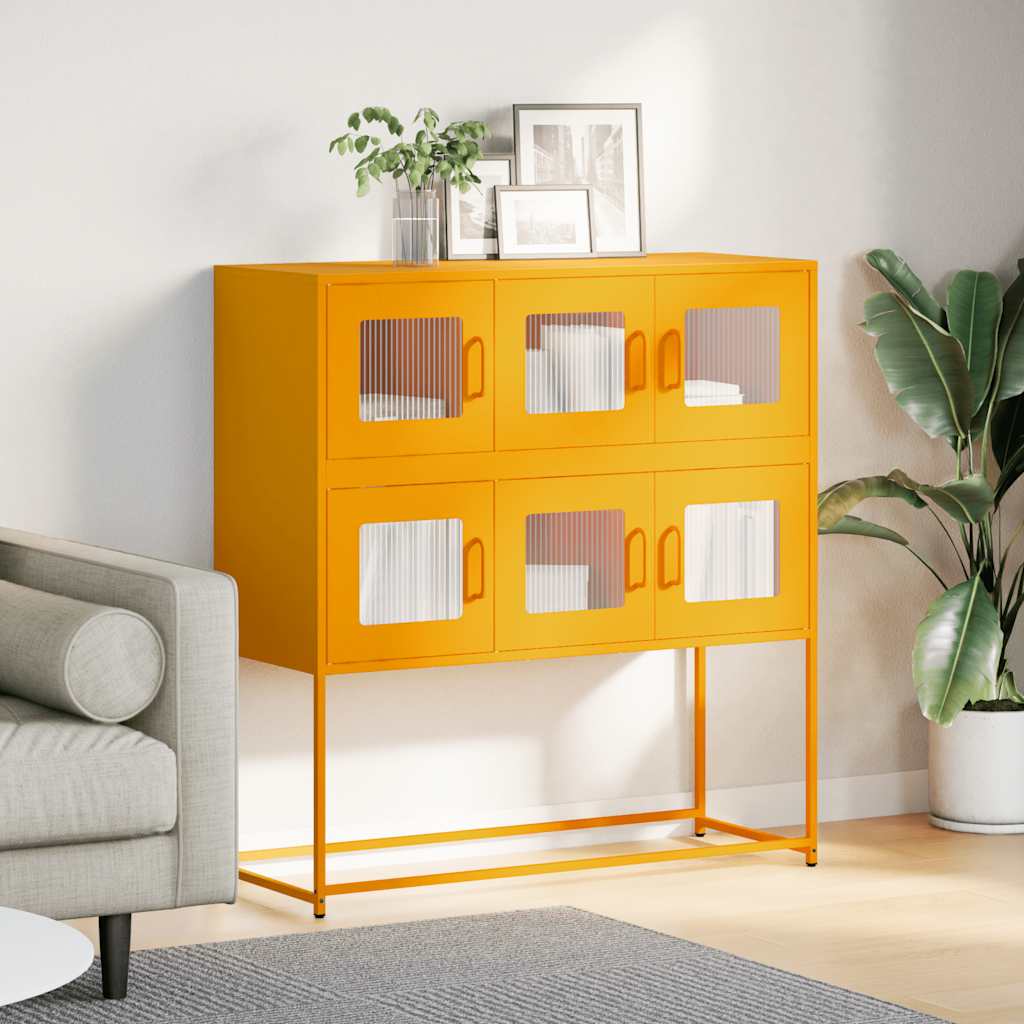 Sideboard Mustard Yellow 100.5x39x107 cm Cold-rolled Steel