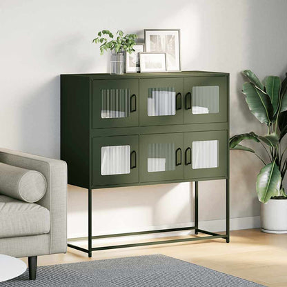 Sideboard Olive Green 100.5x39x107 cm Cold-rolled Steel