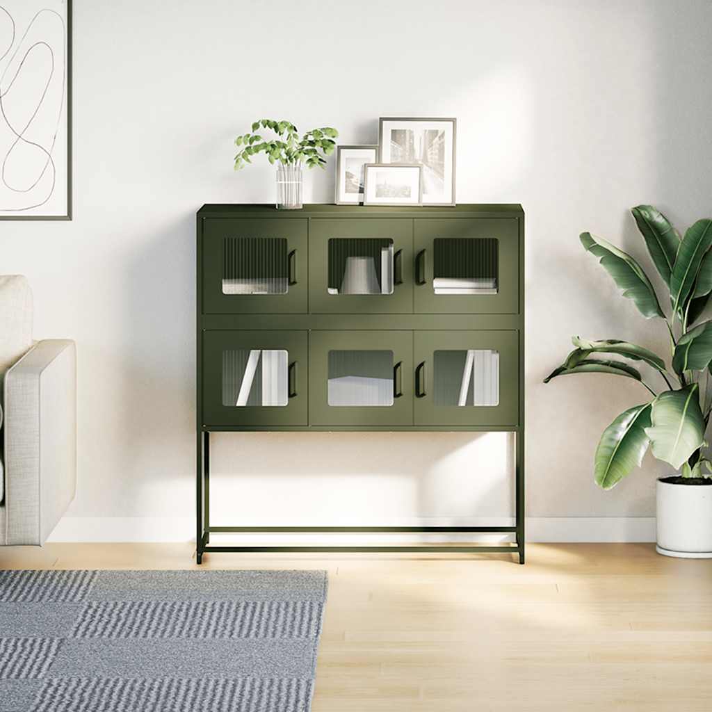 Sideboard Olive Green 100.5x39x107 cm Cold-rolled Steel