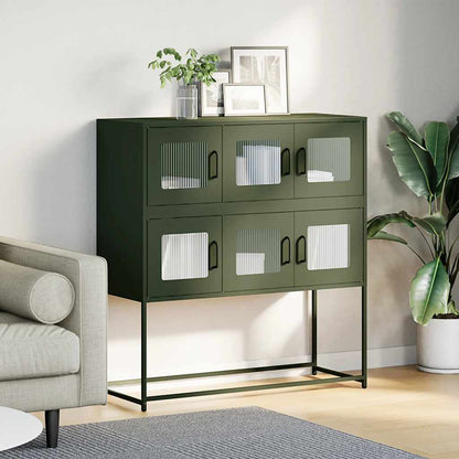 Sideboard Olive Green 100.5x39x107 cm Cold-rolled Steel