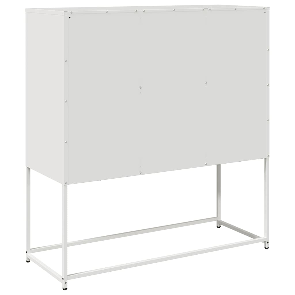 Sideboard White 100.5x39x107 cm Cold-rolled Steel