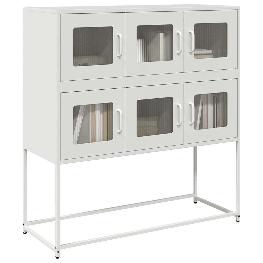 Sideboard White 100.5x39x107 cm Cold-rolled Steel