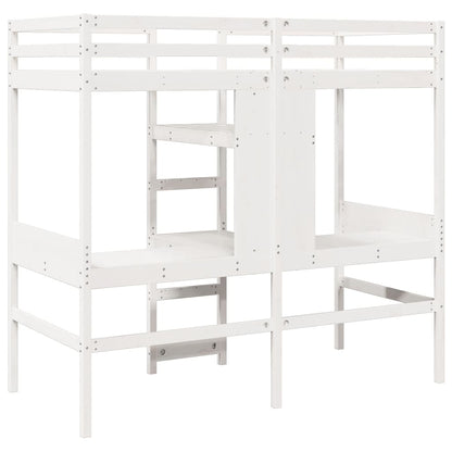 Loft Bed Frame without Mattress White 90x190cm Solid Wood Pine