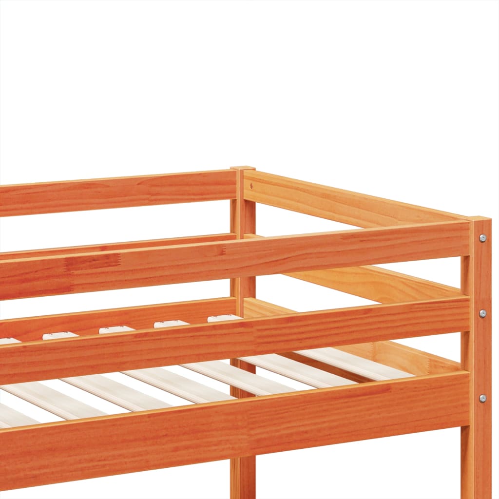 Bunk Bed Wax Brown 80x200 cm Solid Wood Pine