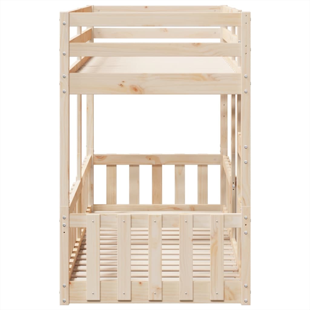 Bunk Bed 75x190 cm Solid Wood Pine
