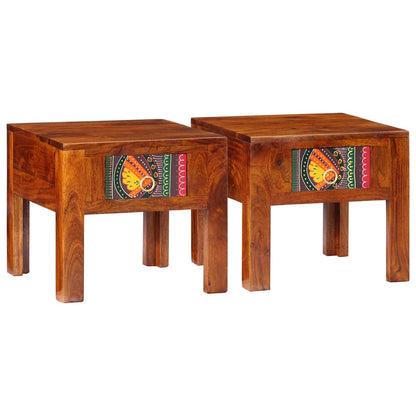 Bedside Cabinet 2 pcs 40x40x36 cm Solid Wood Acacia