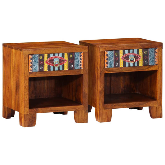 Bedside Cabinet 2 pcs 40x35x45 cm Solid Wood Acacia