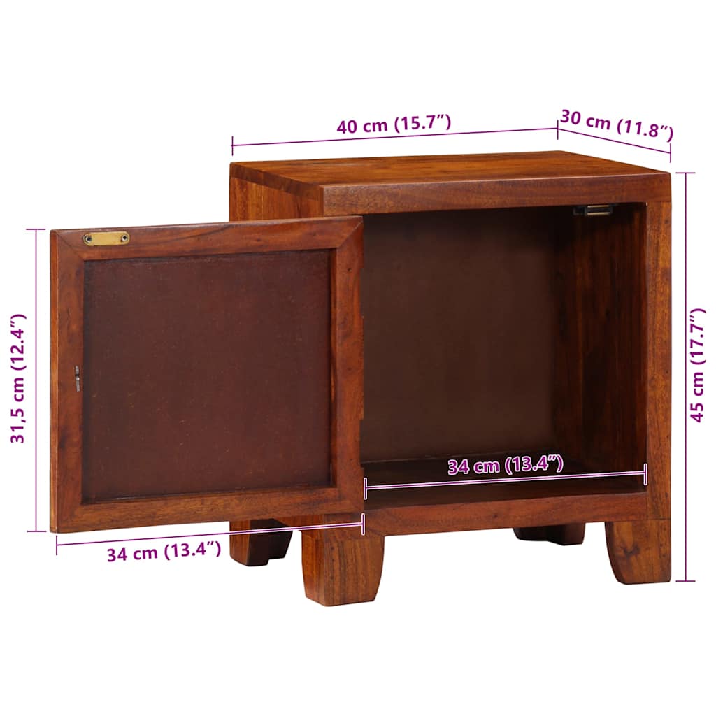 Bedside Cabinet 2 pcs 40x30x45 cm Solid Wood Acacia