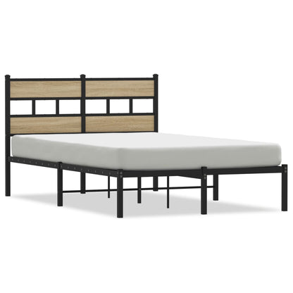 Metal Bed Frame without Mattress Sonoma Oak 120x200 cm
