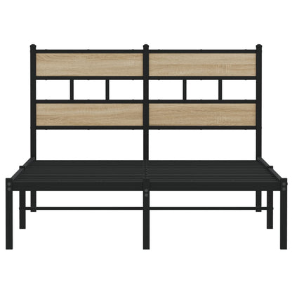 Metal Bed Frame without Mattress Sonoma Oak 120x200 cm