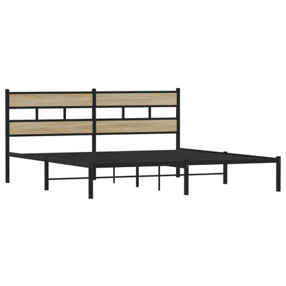 Metal Bed Frame without Mattress Sonoma Oak 183x213 cm