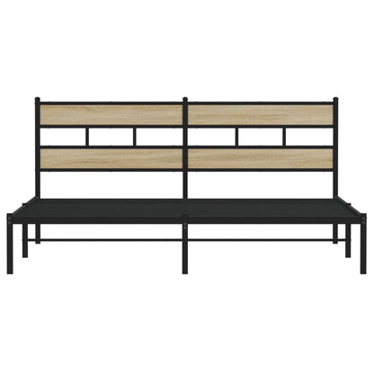 Metal Bed Frame without Mattress Sonoma Oak 183x213 cm