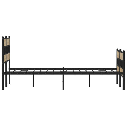 Metal Bed Frame without Mattress Sonoma Oak 140x200 cm