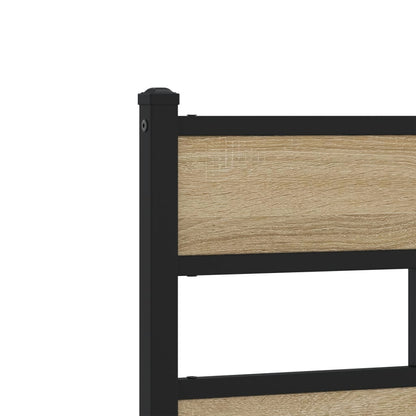 Metal Bed Frame without Mattress Sonoma Oak 140x200 cm
