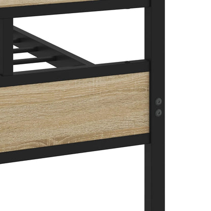 Metal Bed Frame without Mattress Sonoma Oak 140x200 cm