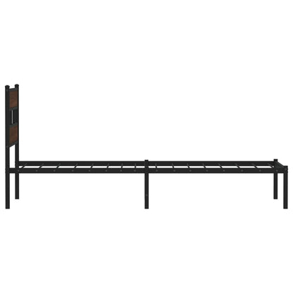 Bed Frame without Mattress with Headboard Brown Oak 107x203 cm