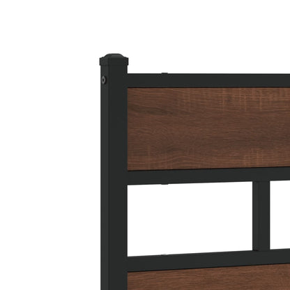Bed Frame without Mattress with Headboard Brown Oak 140x190 cm