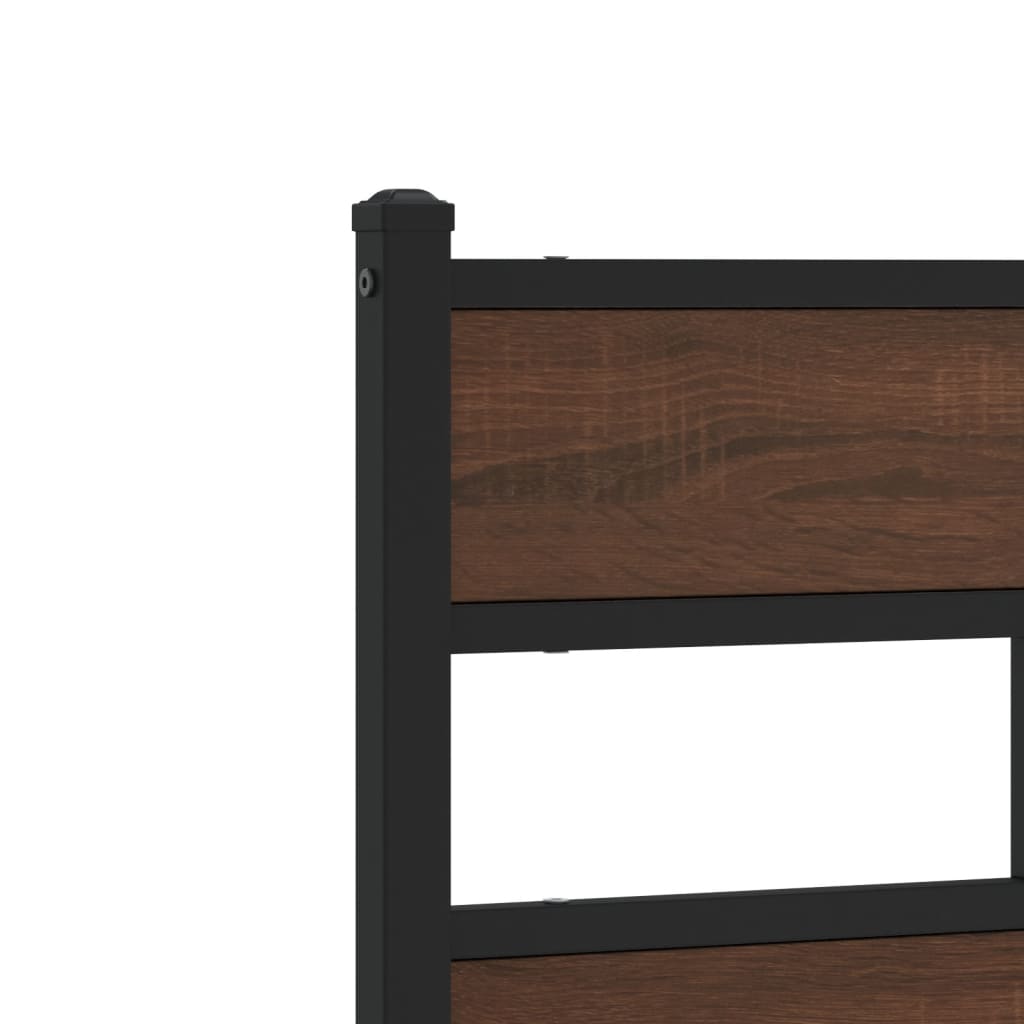 Bed Frame without Mattress with Headboard Brown Oak 183x213 cm