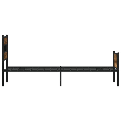 Bed Frame without Mattress Smoked Oak 100x190 cm Engineered Wood