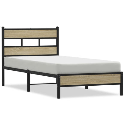 Bed Frame without Mattress Sonoma Oak 107x203 cm Engineered Wood