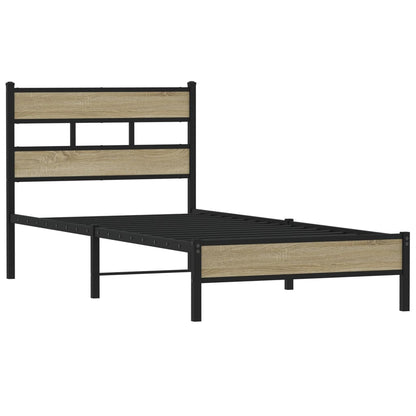 Bed Frame without Mattress Sonoma Oak 107x203 cm Engineered Wood