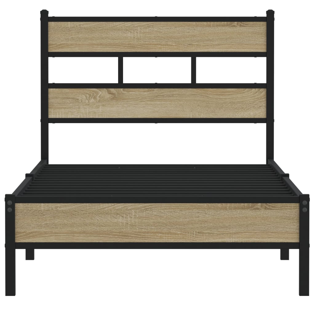 Bed Frame without Mattress Sonoma Oak 107x203 cm Engineered Wood