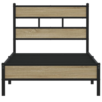 Bed Frame without Mattress Sonoma Oak 107x203 cm Engineered Wood