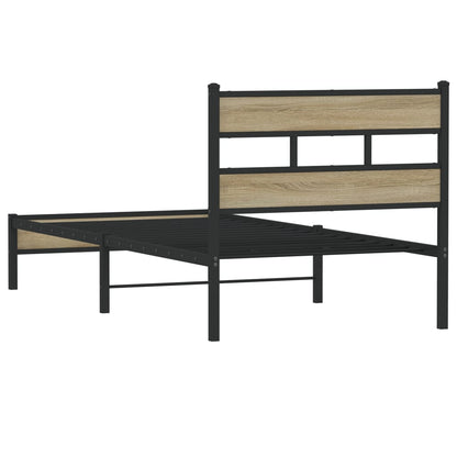 Bed Frame without Mattress Sonoma Oak 107x203 cm Engineered Wood