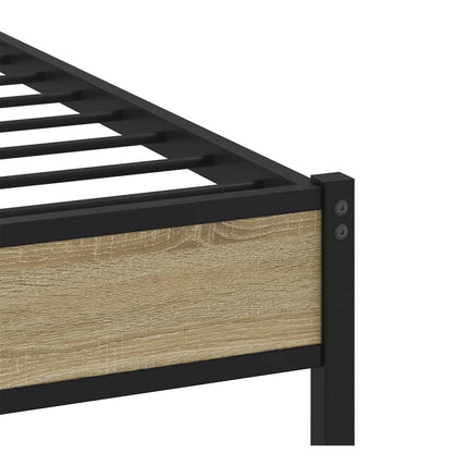 Bed Frame without Mattress Sonoma Oak 107x203 cm Engineered Wood