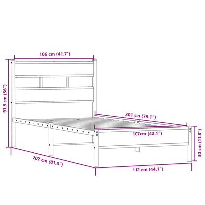 Bed Frame without Mattress Sonoma Oak 107x203 cm Engineered Wood