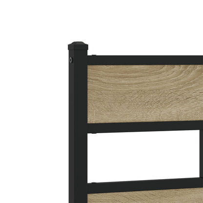 Metal Bed Frame without Mattress Sonoma Oak 140x190 cm