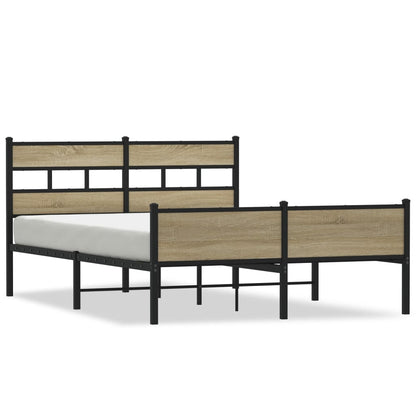 Bed Frame without Mattress Sonoma Oak 140x190 cm Engineered Wood