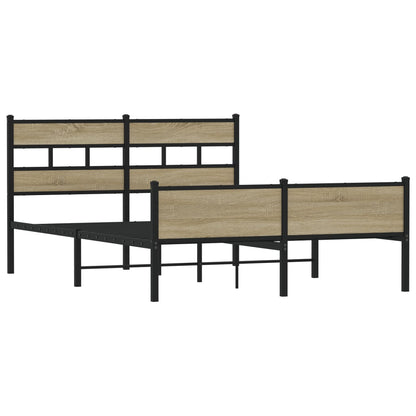 Bed Frame without Mattress Sonoma Oak 140x190 cm Engineered Wood