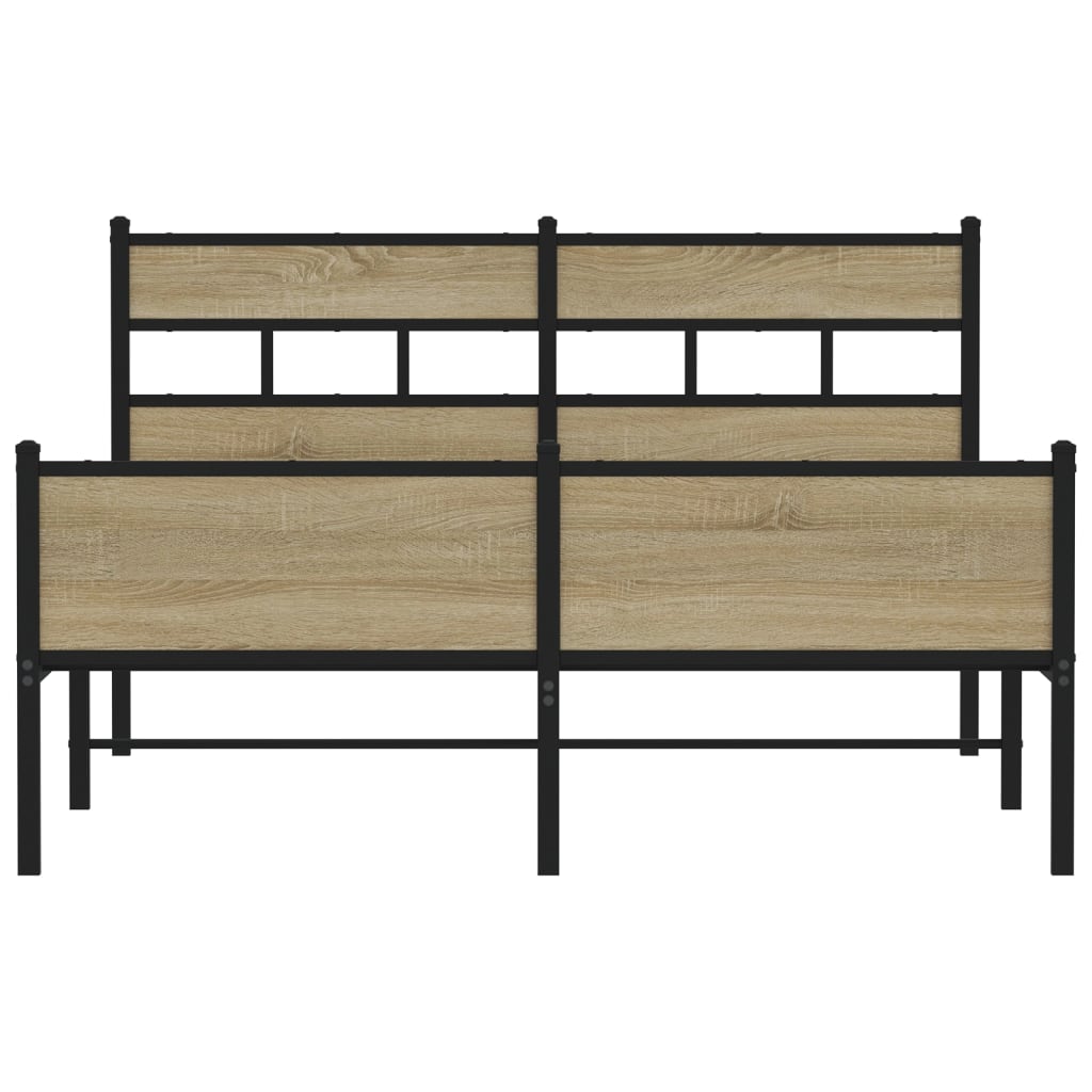 Bed Frame without Mattress Sonoma Oak 140x190 cm Engineered Wood