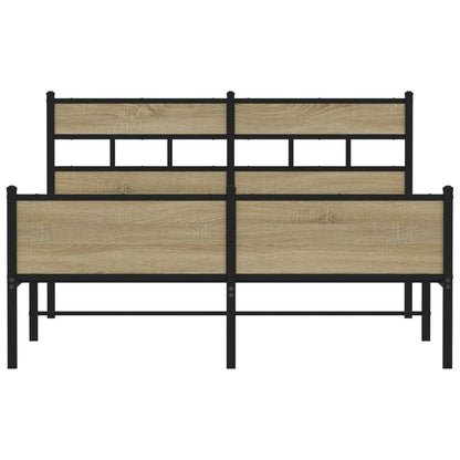 Bed Frame without Mattress Sonoma Oak 140x190 cm Engineered Wood