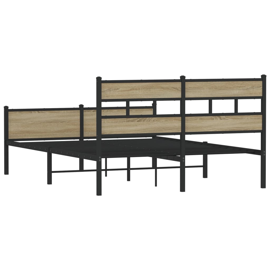 Bed Frame without Mattress Sonoma Oak 140x190 cm Engineered Wood