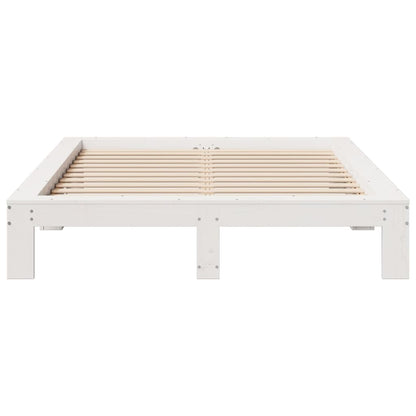 Bed Frame without Mattress White 160x200 cm Solid Wood Pine