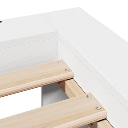 Bed Frame without Mattress White 160x200 cm Solid Wood Pine