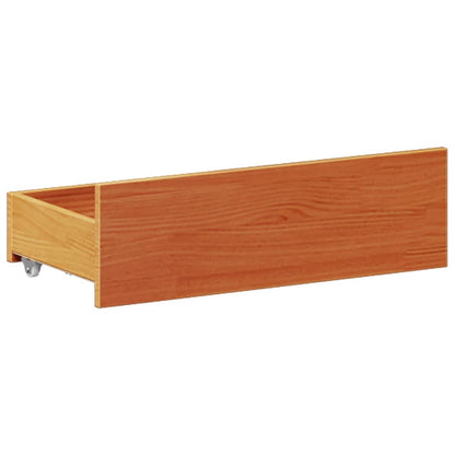 Bed Frame without Mattress with Headboard Wax Brown 150x200 cm King Size Solid Wood Pine