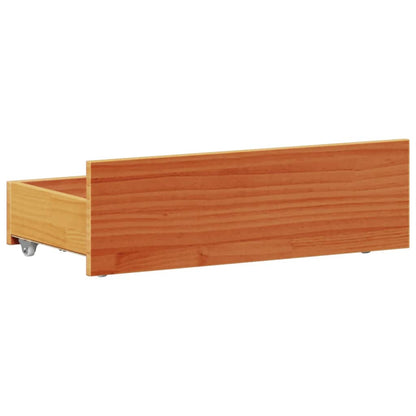 Bed Frame without Mattress with Headboard Wax Brown 100x200 cm Solid Wood Pine