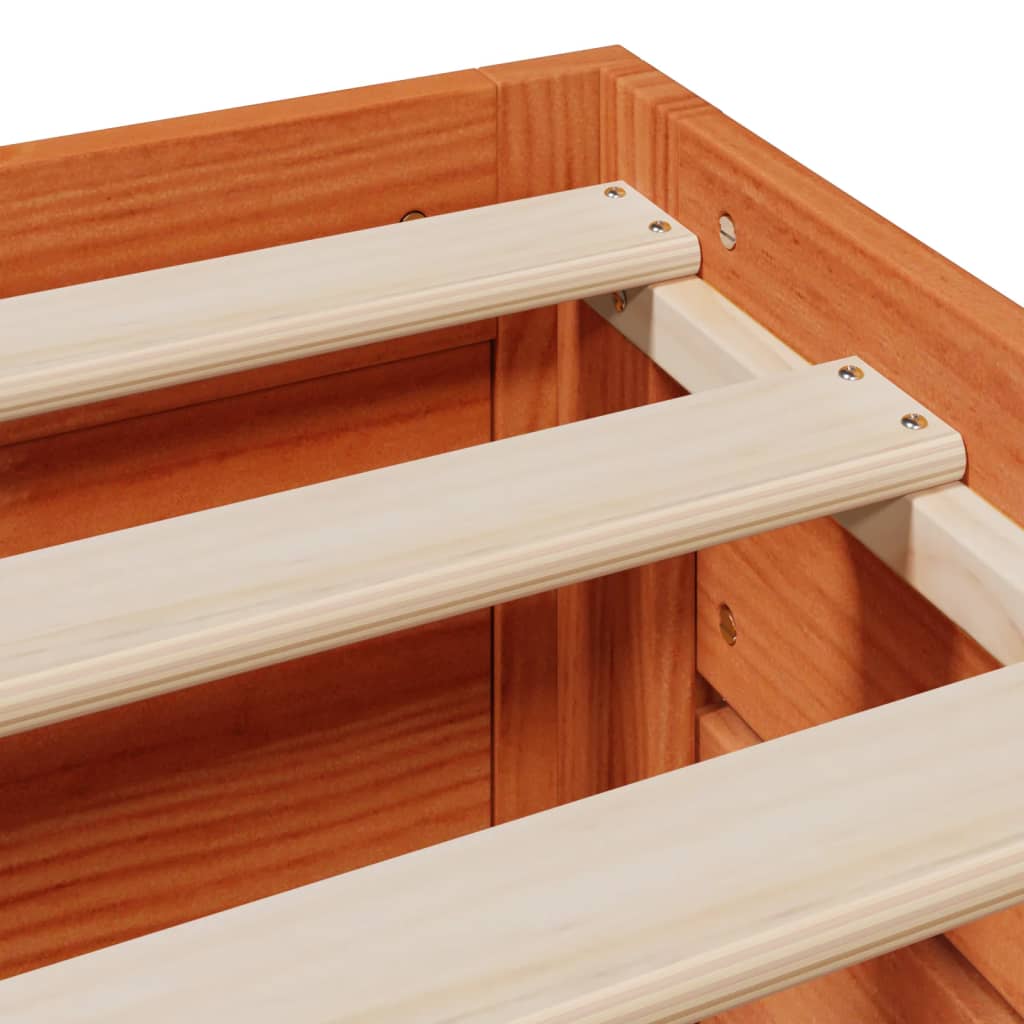 Bed Frame without Mattress with Drawers Wax Brown 140x200 cm Solid Wood Pine