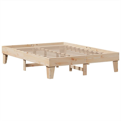 Bed Frame without Mattress 150x200 cm King Size Solid Wood Pine