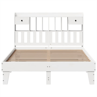 Bed Frame without Mattress White 140x200 cm Solid Wood Pine