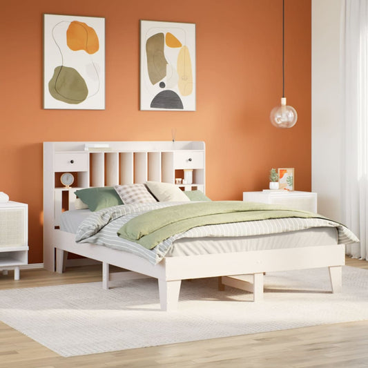 Bed Frame without Mattress White 140x200 cm Solid Wood Pine